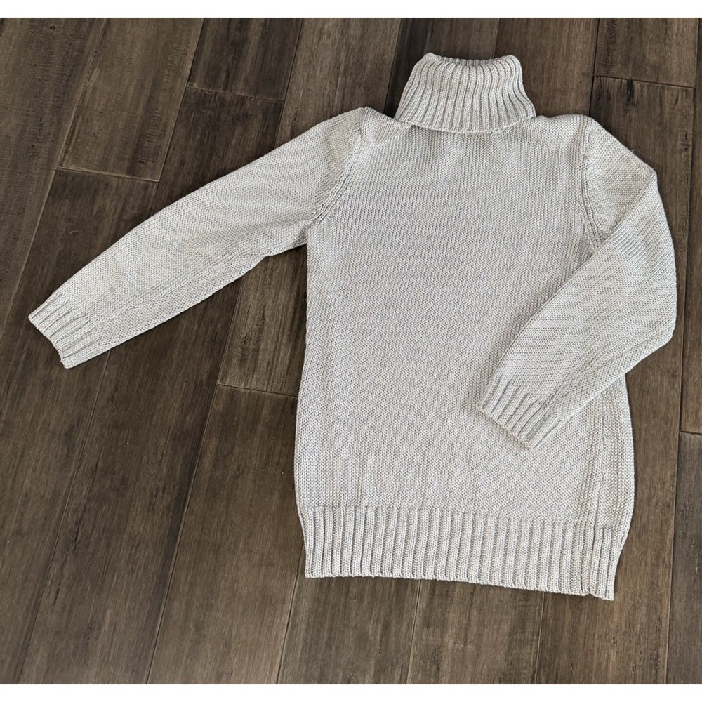 Lauren Ralph Lauren Knit Turtleneck Sweater‎ Shimmer Metallic Silver Size S